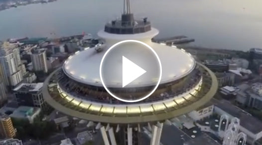 Drone Soars Around the Space Needle