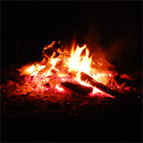 Fire on the beach
